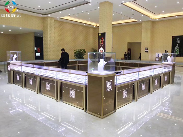 珠寶展示柜設(shè)計(jì),珠寶展柜定制廠家,鴻鈦珠寶展柜廠家,玻璃珠寶展示柜