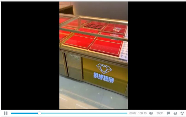 【客戶反饋】金緣珠寶—黃金玻璃展示柜珠寶首飾柜臺(tái)